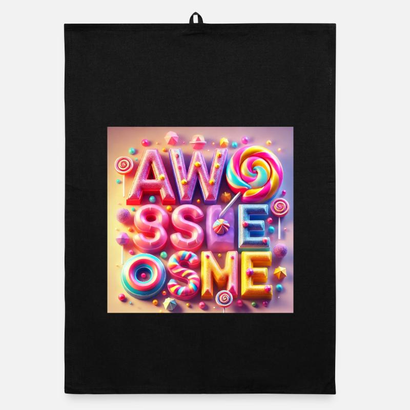 Candy Lettering Awesome Organic dish towel