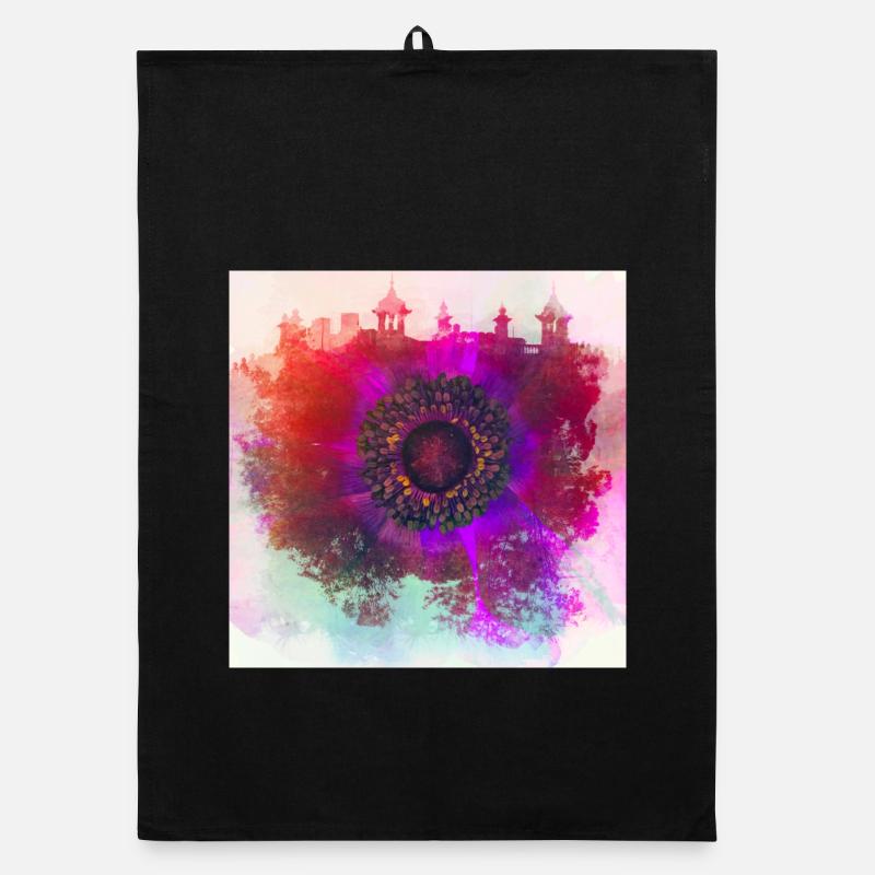 Coquelicot abstrait Torchon bio