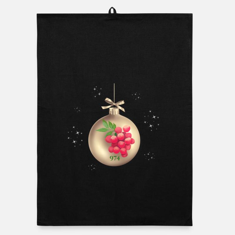 Boule Noël Or 974 letchis Torchon bio