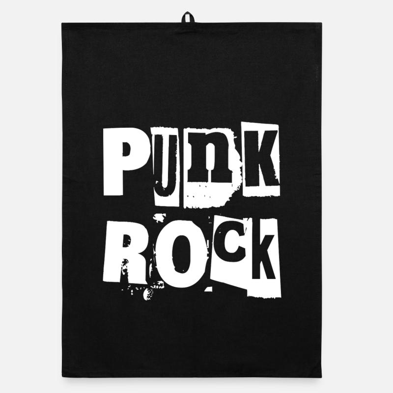 Punkrock Distressed Text Kunst Organic Geschirrtuch