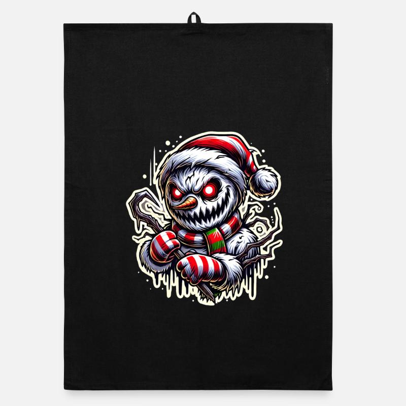 Killer Snowman – Eisige Rache - Organic Geschirrtuch - Schwarz