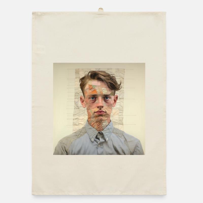 Patchwork-Portraet Collage Organic Geschirrtuch