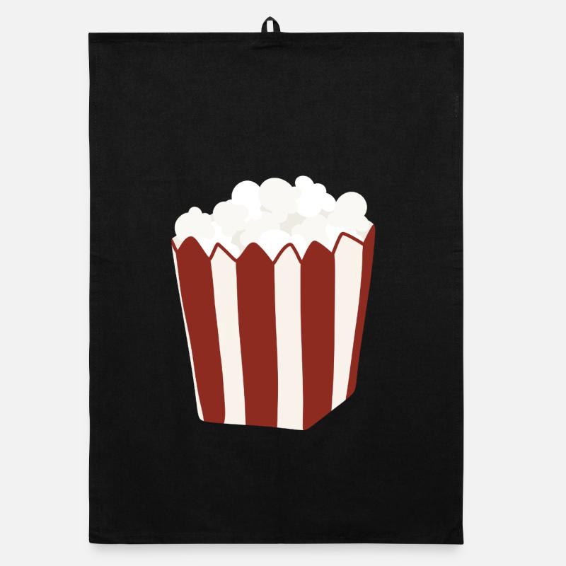 Popcorn Eimer Retro Illustration Organic Geschirrtuch