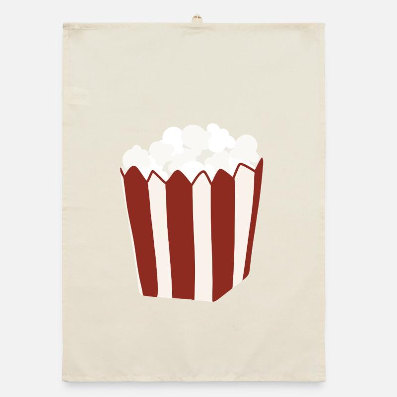 Popcorn Eimer Retro Illustration Organic Geschirrtuch