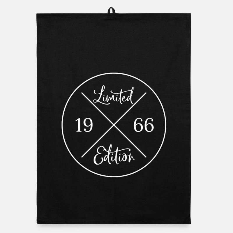 Limited edition 1966 - Geschenk 60. Geburtstag - Organic Geschirrtuch - Schwarz
