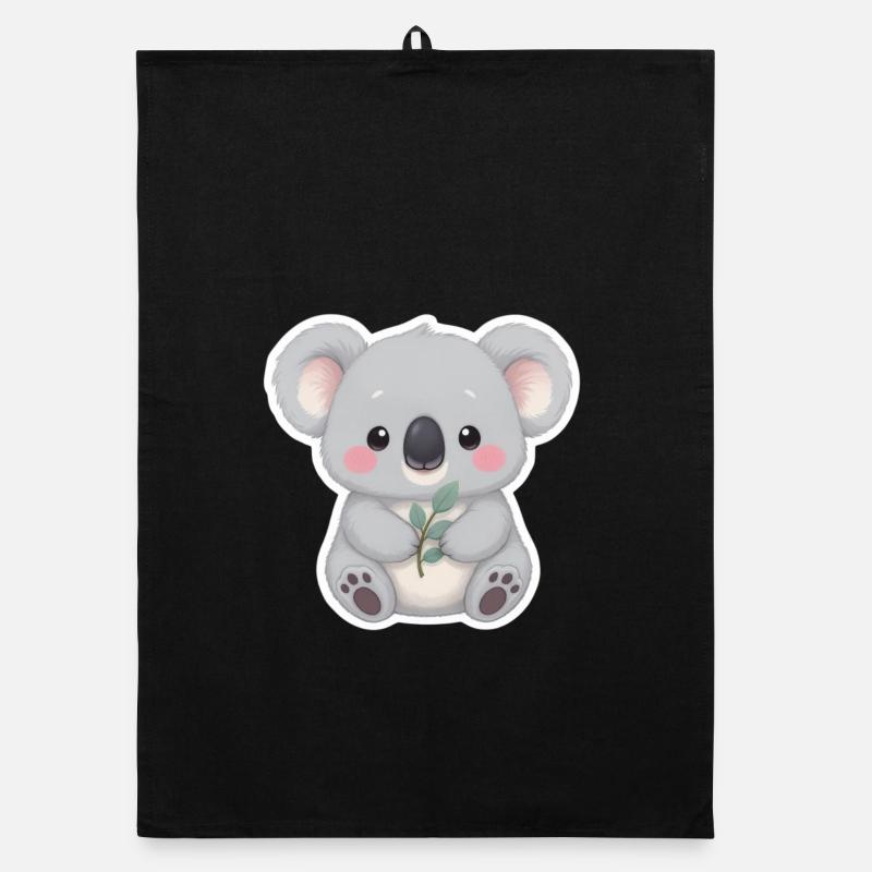 Koala Cutie mit Leaf Embrace Organic Geschirrtuch