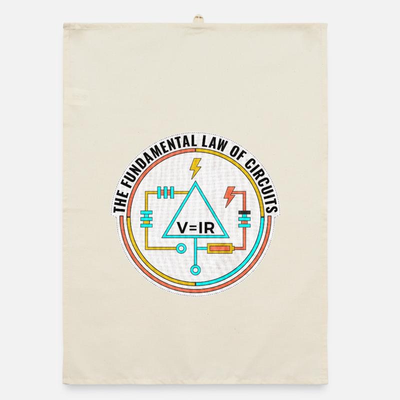 Gift for Electrical Engineer, Funny Circuits Shirt Organic dish towel