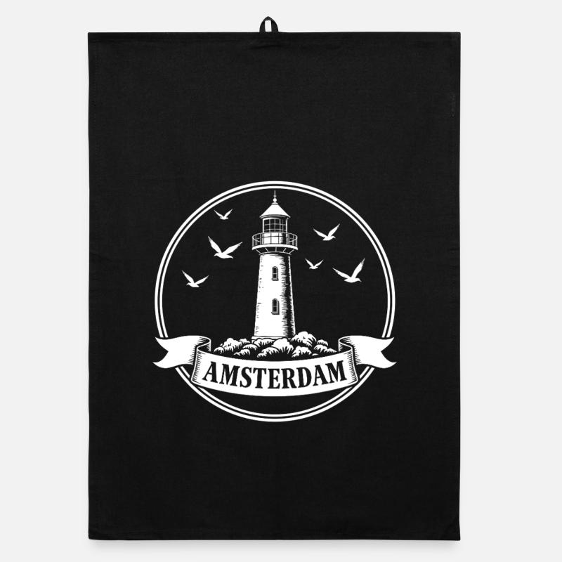 Leuchtturm Amsterdam Maritimes  Organic Geschirrtuch