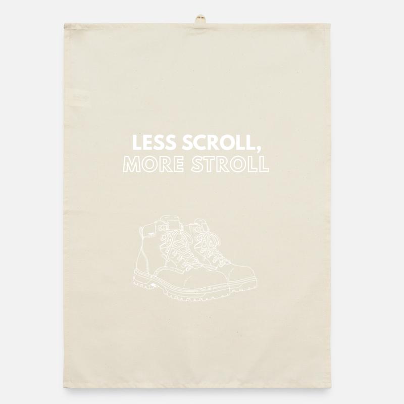 Less Scroll, More Stroll Hiking Boots Organic dish towel