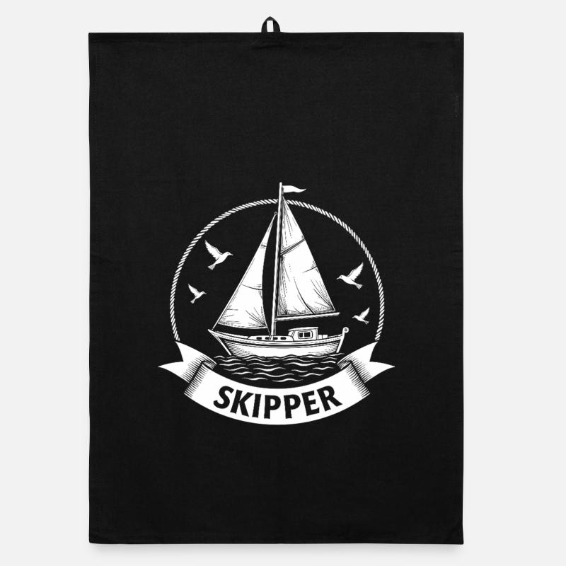Skipper Sailboat Maritime Captain Organic dish towel