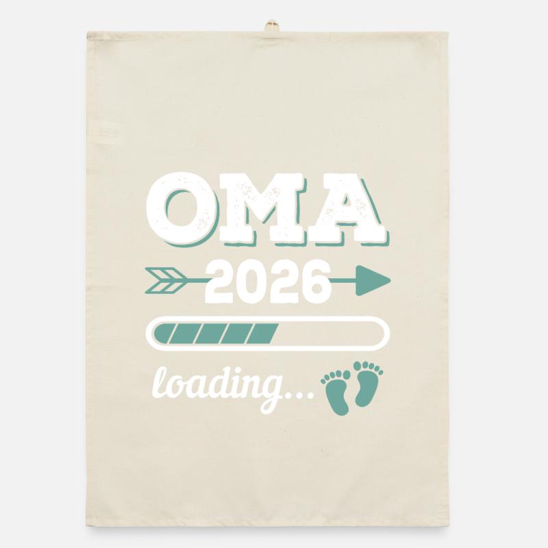 Oma 2026 Loading Werdende Großmutter Geschenkidee Organic Geschirrtuch