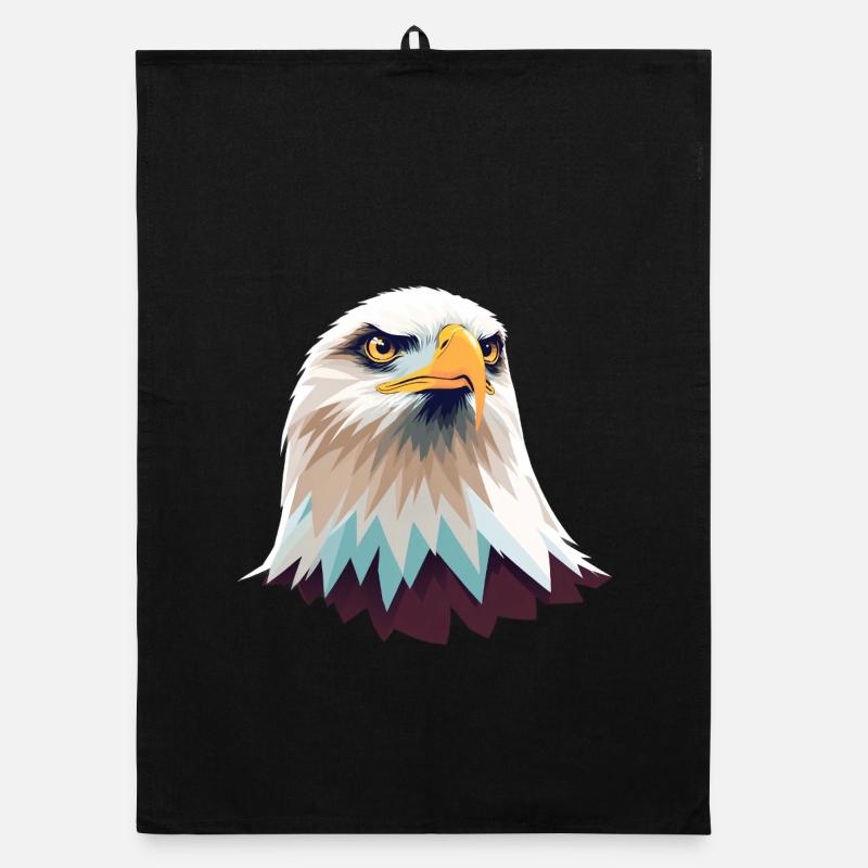Geometric Eagle Head Illustration Organic dish towel