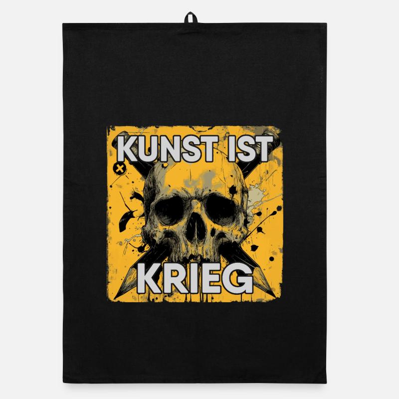 Art is War – Skulls & Pencils Organic dish towel