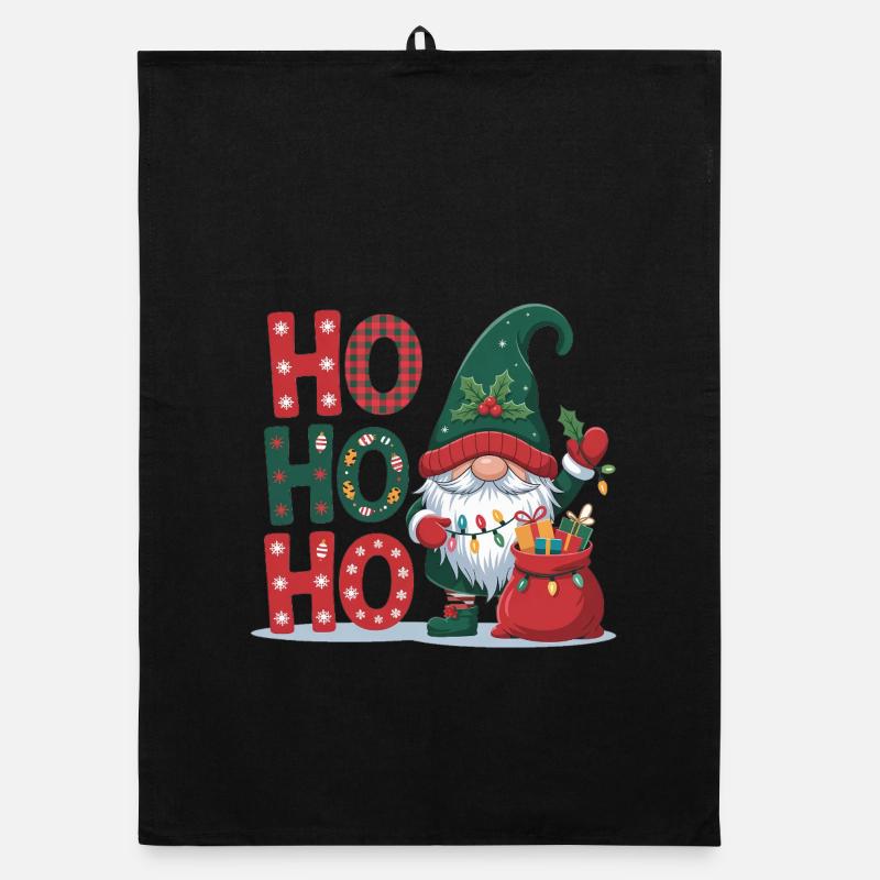 HoHoHo Gnome Christmas Organic dish towel