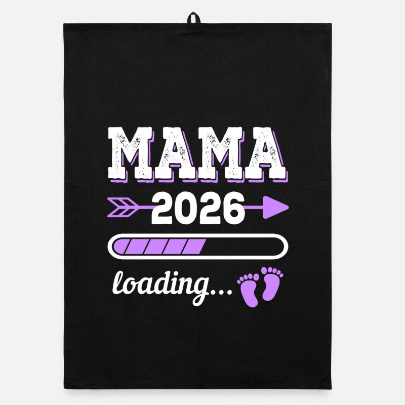 Maman 2026 Loading Idée cadeau de grossesse Torchon bio