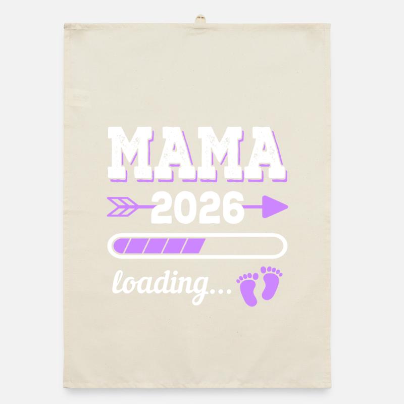 Maman 2026 Loading Idée cadeau de grossesse Torchon bio