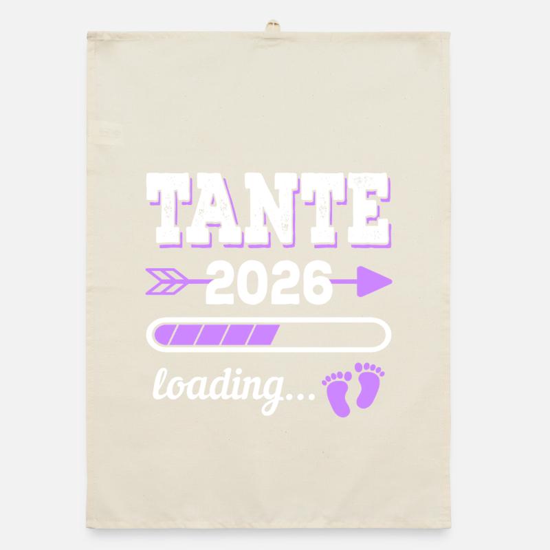 Aunt 2026 Loading Pregnancy Gift Idea Organic dish towel