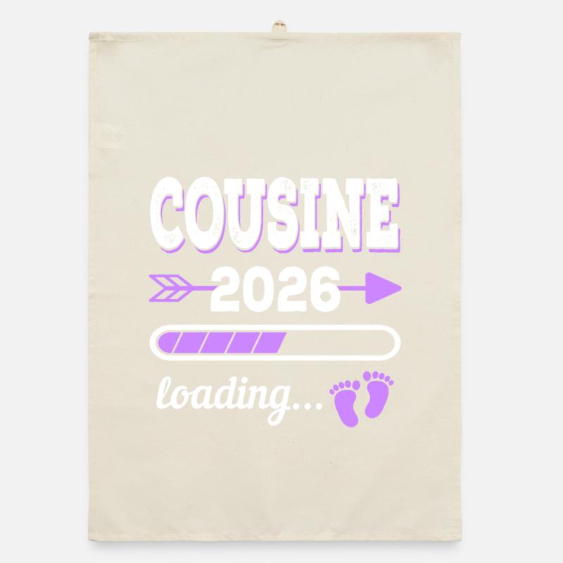 Cousin 2026 Loading Idée de cadeau de grossesse Torchon bio