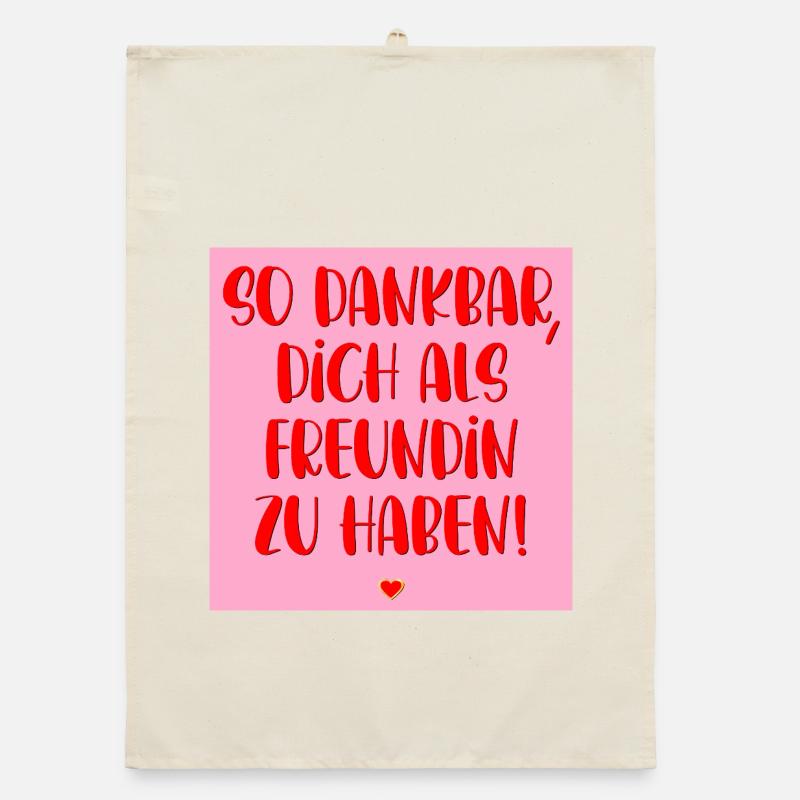 DANKBAR FREUNDSCHAFT HERZ Organic Geschirrtuch