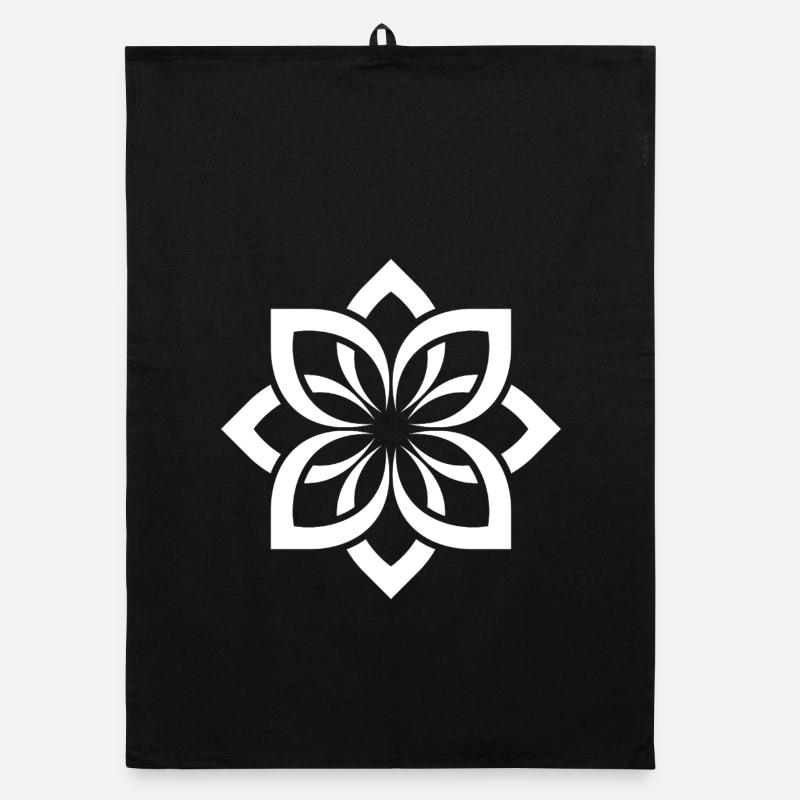 White Blossom Mandala Chogan Organic dish towel