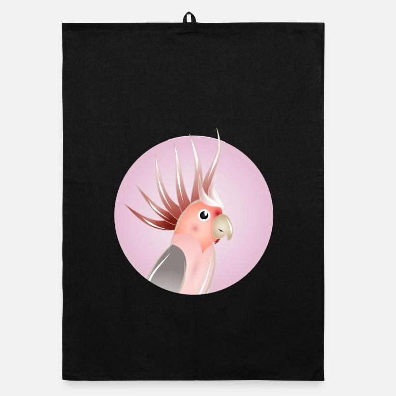 Cacatoès élégant en cercle pastel Torchon bio