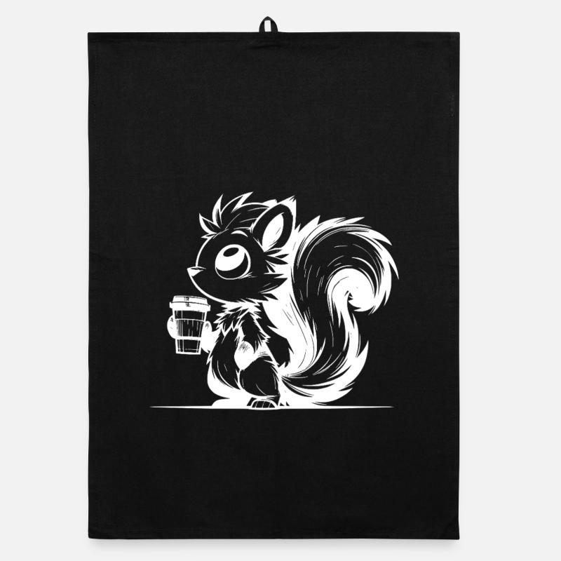 Squirrel in a caffeine rush - I'm already awake Organic dish towel