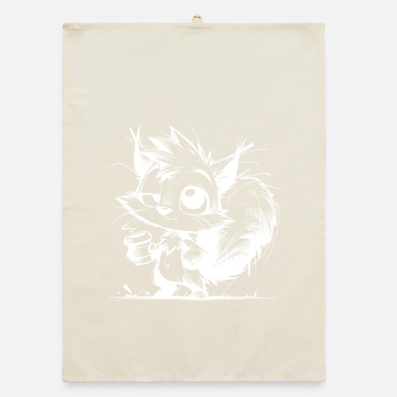 Eichhörnchen noch ein Kaffee? Immer her damit Organic Geschirrtuch