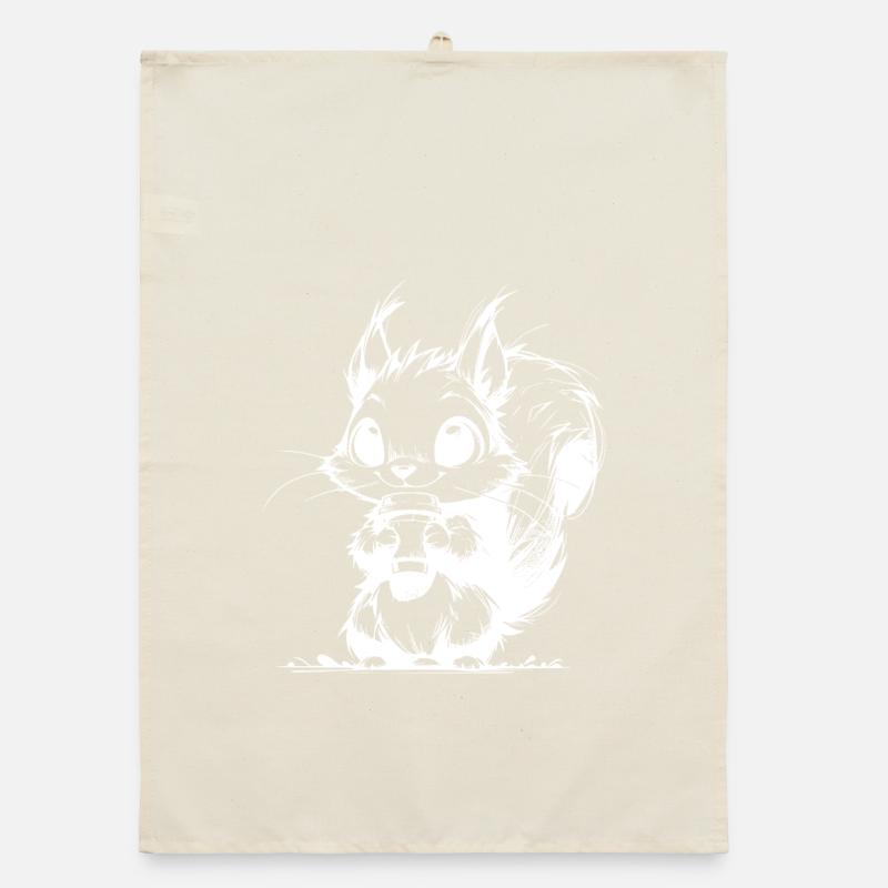 Waldbewohner mit Kaffee Waldrand Kaffeeklatsch Organic Geschirrtuch