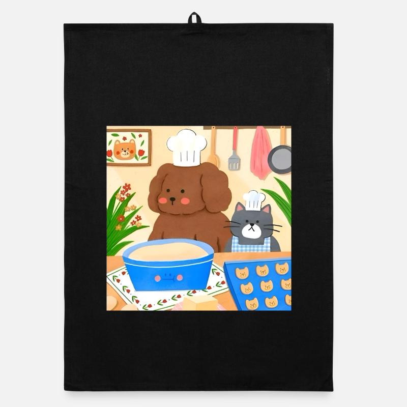 Cute Baker Illustration Organic dish towel