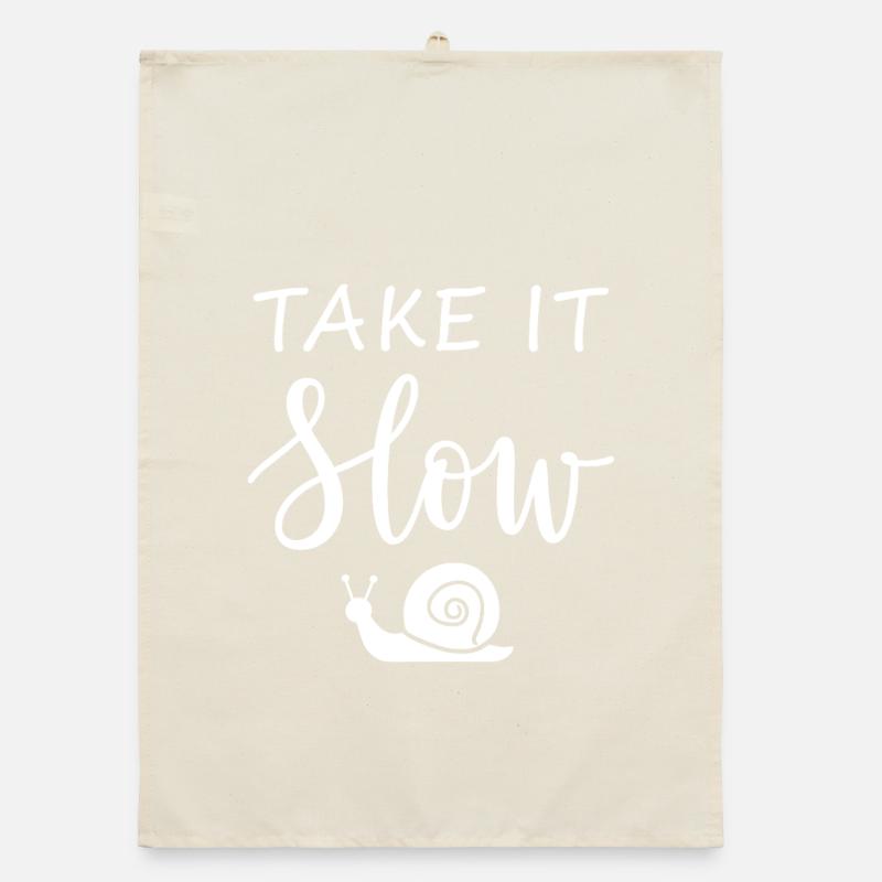 Prends ton temps Mach langsam mit Schnecke Torchon bio