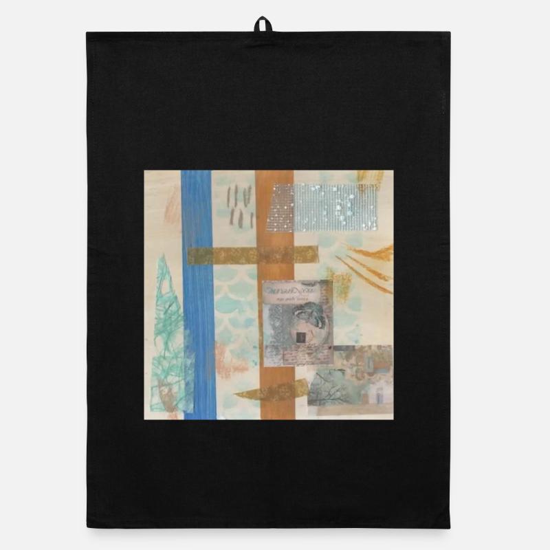 Abstract collage Organic dish towel