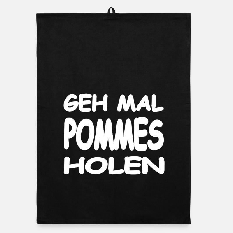 Pommes - Organic Geschirrtuch - Schwarz