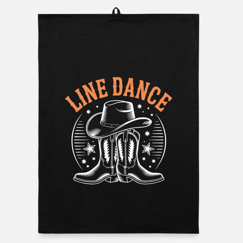 LineDance Stiefel Cowboyhut Organic Geschirrtuch