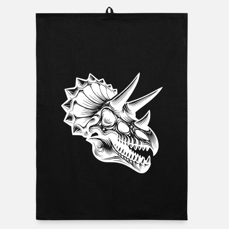 Dinosaurier Triceratops Kopf Fossil Knochen Organic Geschirrtuch