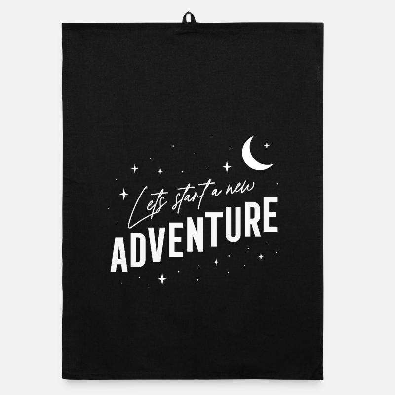 Vanlife - - Entamons une nouvelle aventure - Torchon bio - noir