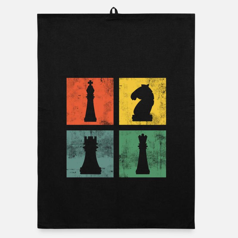 Échecs Pièces d’échecs Joueurs d’échecs Torchon bio