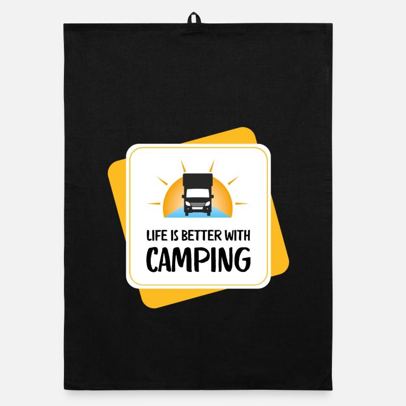 Life Is Better with Camping – Design Organic Geschirrtuch