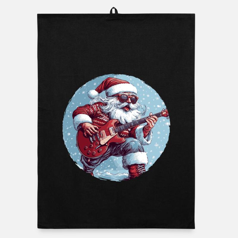 Weihnachtsmann Gitarre Organic Geschirrtuch