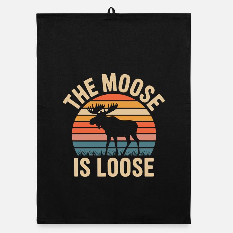 Moose Sunset Is Loose Organic dish towel