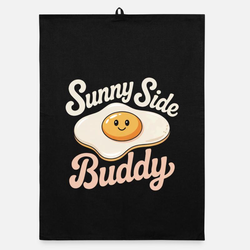 fried egg Organic dish towel