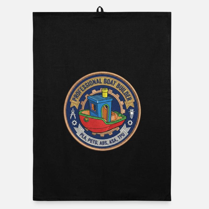 Professional Boatbuilder Benchy Patch Organic dish towel