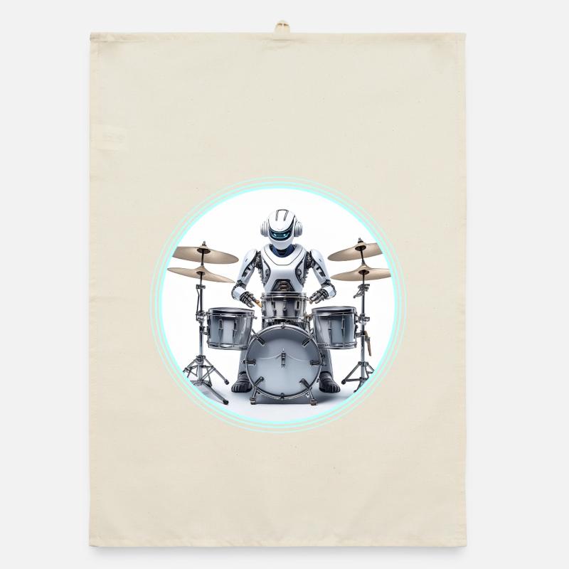 Drum Machine Robot Organic dish towel