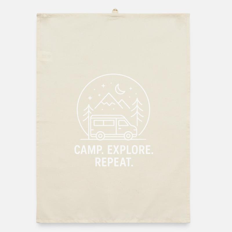 Vanlife Night: Camp Explore Repeat Organic dish towel