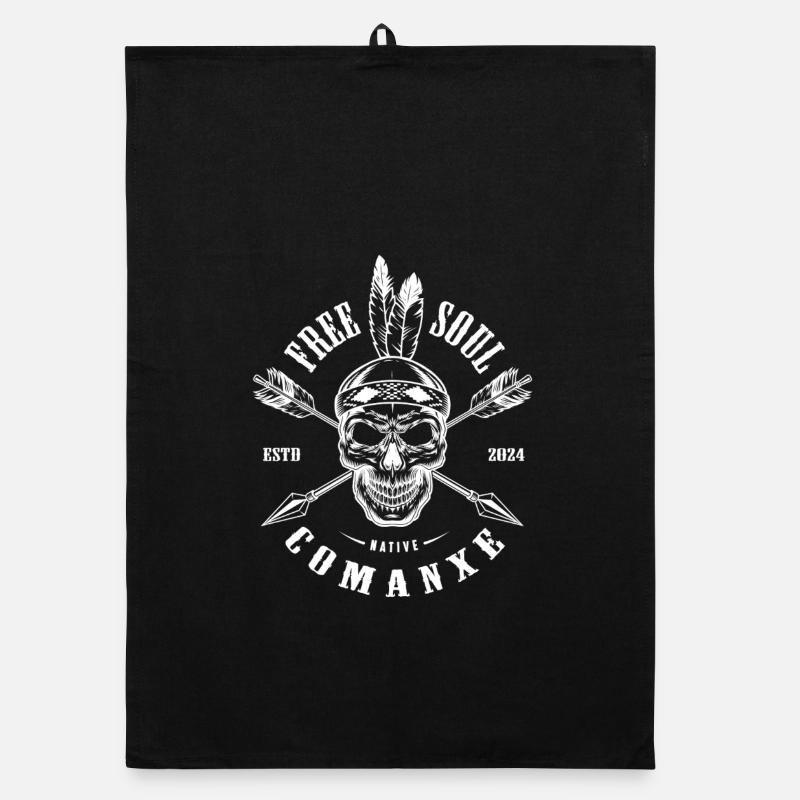 Punk-Schädel mit Pfeil-Logo Organic Geschirrtuch