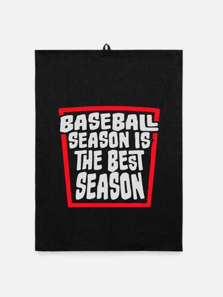 Baseball Season Is The Best Season Fan Spiel Sport - Organic Geschirrtuch - Schwarz - Vorne