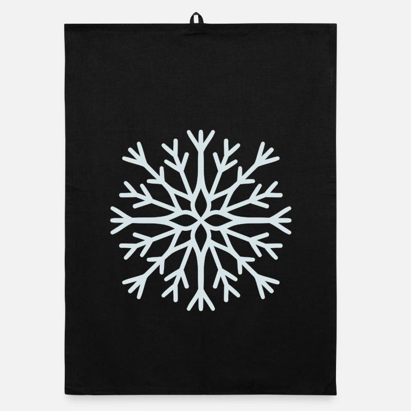 Icy Geometric Snowflake Organic dish towel