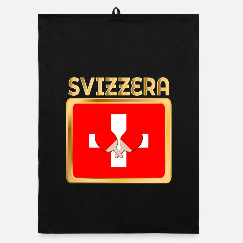 Schweizer Flagge Tischtennis Organic Geschirrtuch