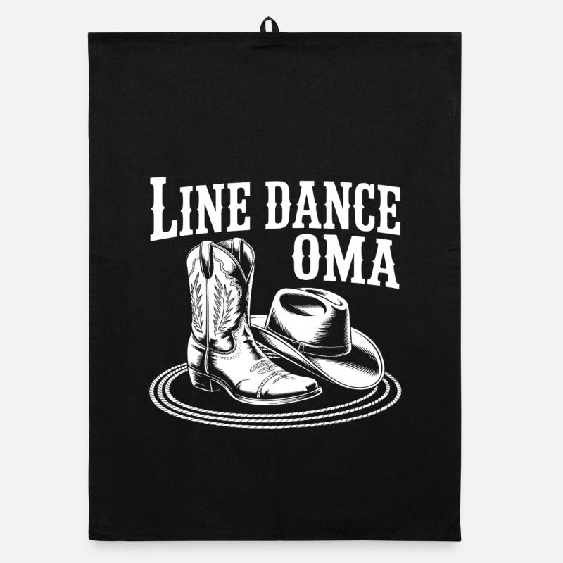 Line Dance Granny Motif Organic dish towel