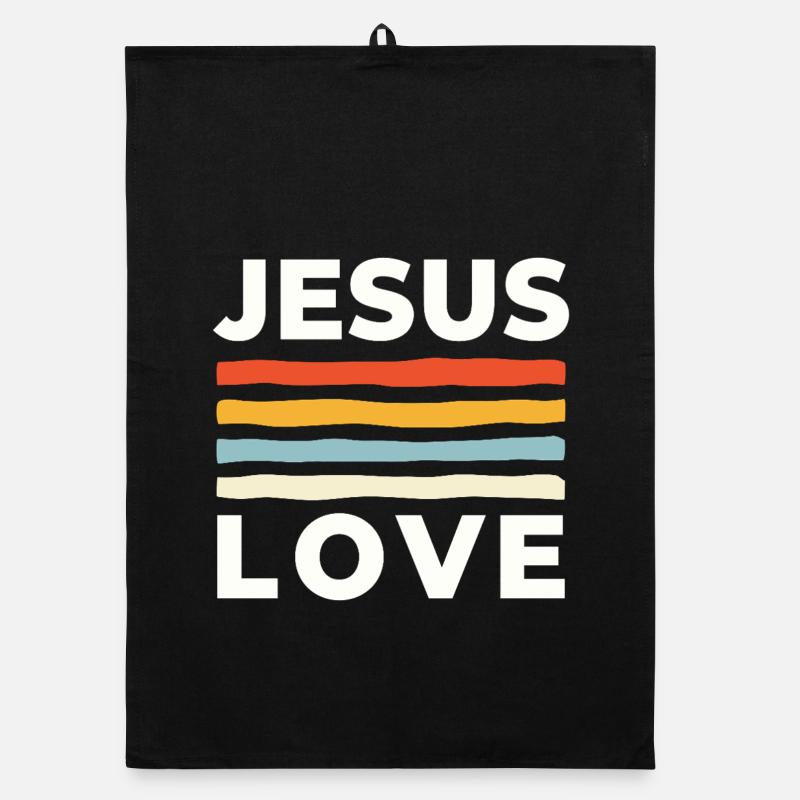 Jésus, avec amour Christliche Nächstenliebe Torchon bio