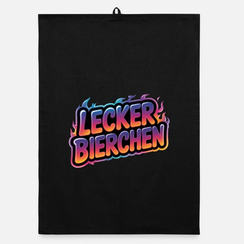 Lecker Bierchen - Funny Alcohol T-Shirt Organic Geschirrtuch